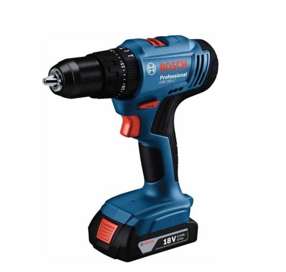 Bosch GSB 183-LI Professional Cordless Impact Drill Set – High Performance Drill Driver for Concrete, Wood, and Metal with Impact Function for Construction and Installation Work